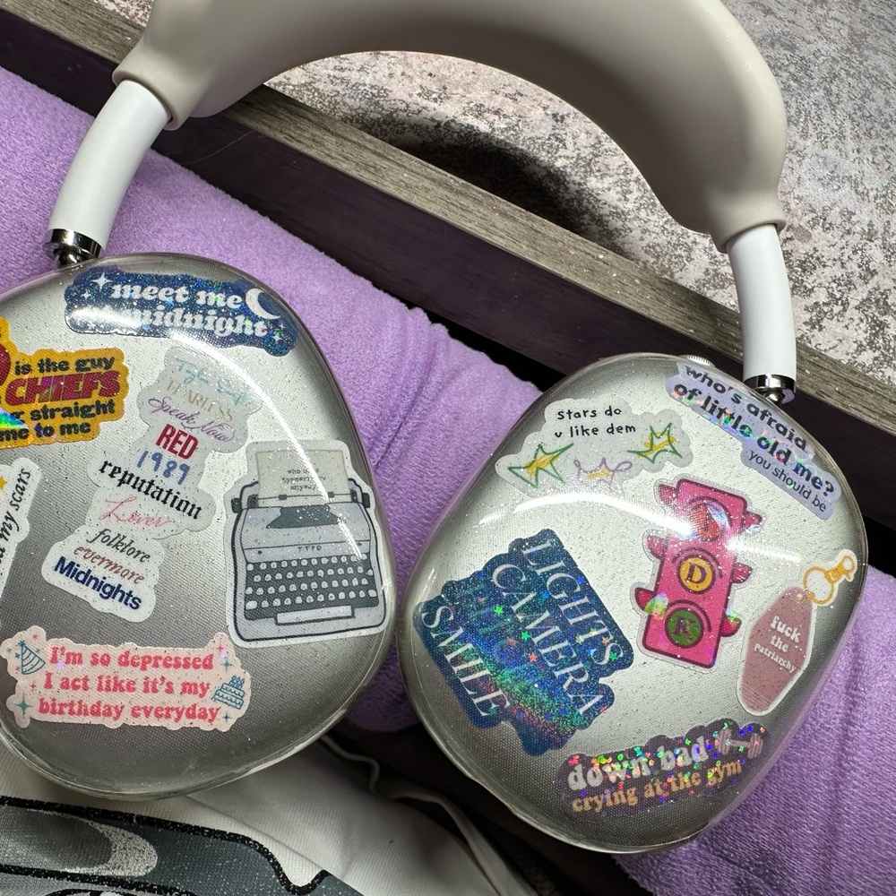 Apple AirPod Max Over-Ear Headphones with Taylor Swift Stickers